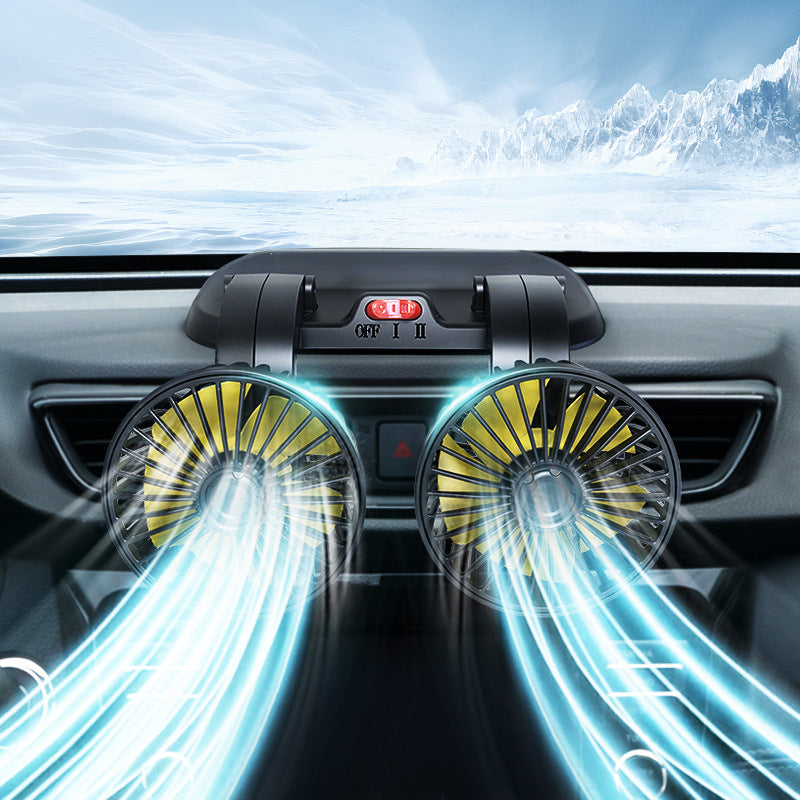 Foldable Dual-Head Vehicle Cooling Fan
