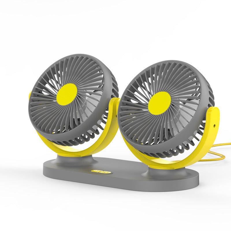 Dual-Head Electric Vehicle Fan for Cars