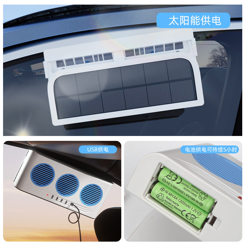 Solar-Powered Car Window Exhaust Fan