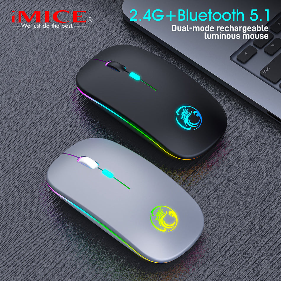 Imice Bluetooth Wireless Mouse Luminous Rechargeable Silent Design