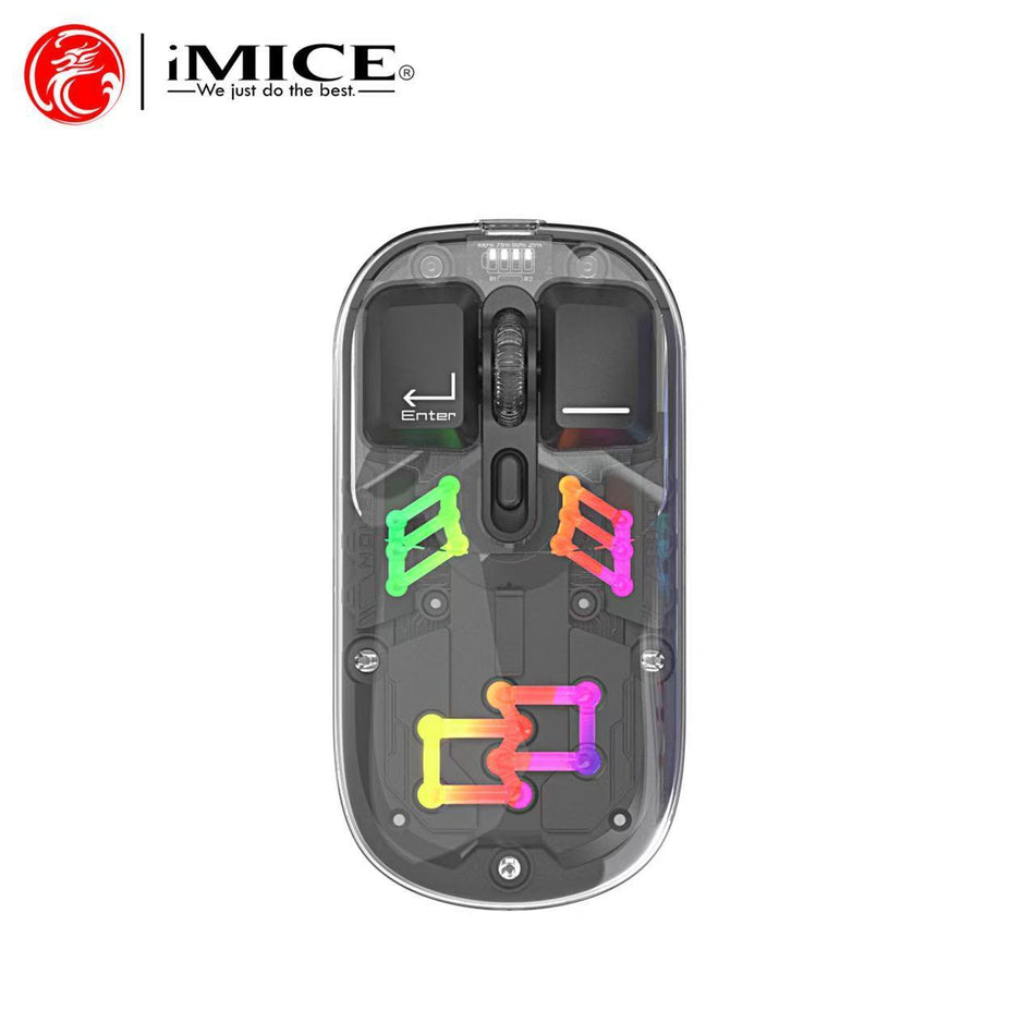 Imice Transparent Bluetooth Dual-Mode Wireless Mouse Silent Luminous