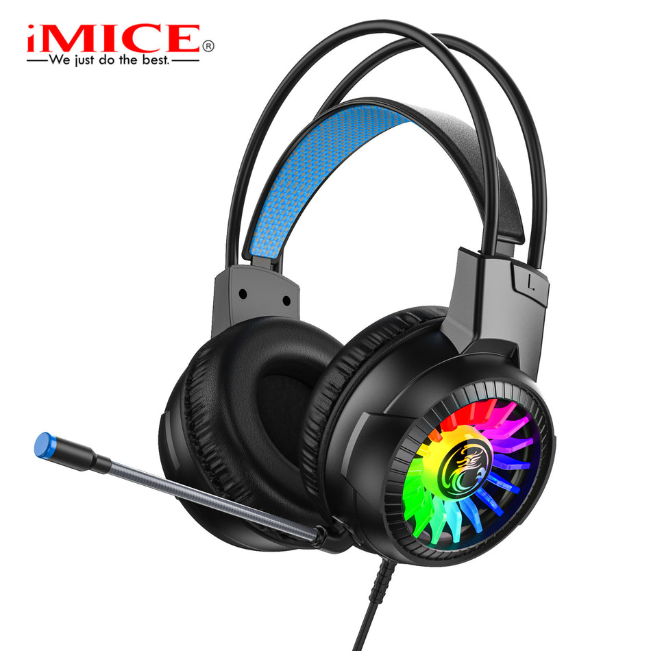 Imice Wired Gaming Headset Stereo RGB Lighting PS4 PC E-Sports