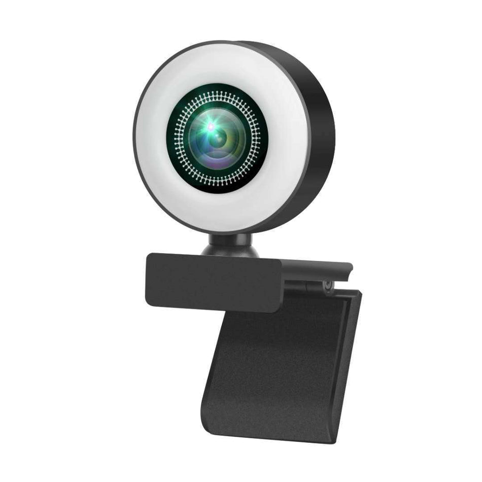 B12 USB Webcam with LED Fill Light for Online Class Streaming