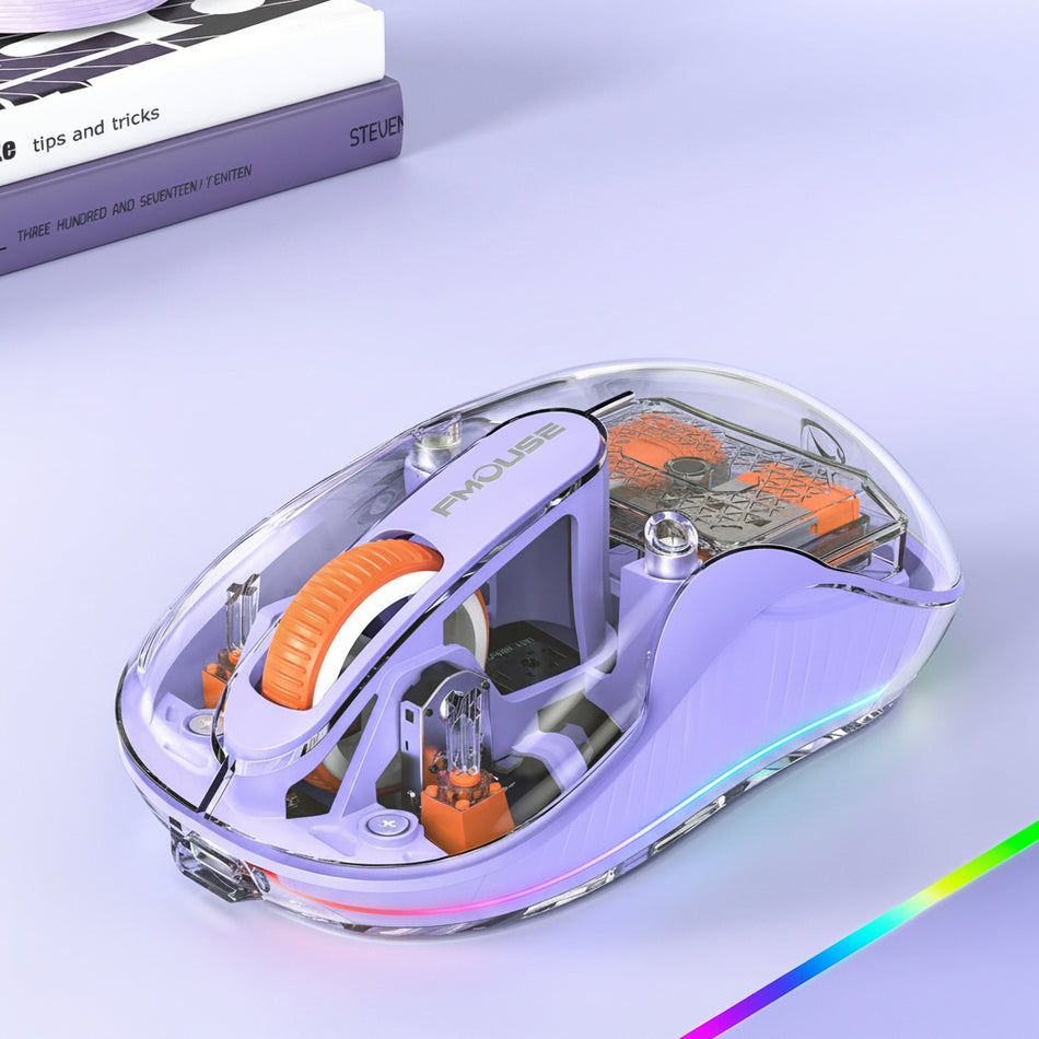 Transparent Wireless Bluetooth Three-Mode Silent Office Mouse