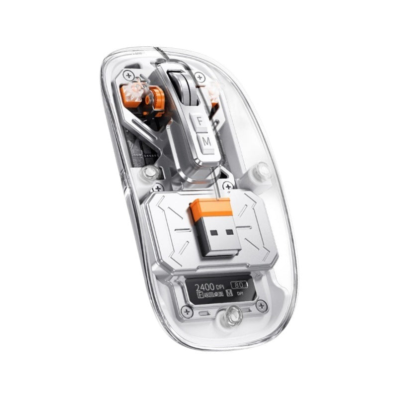 Tiger Cat Transparent Wireless Bluetooth Three-Mode Mouse