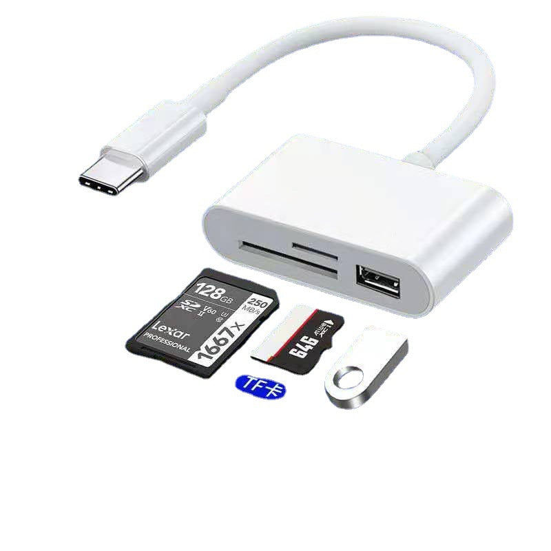3-in-1 Mobile Phone SD Card Reader Multi-Function Adapter