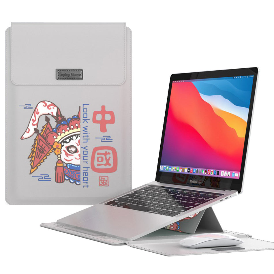 Cute Graphic Laptop Sleeve with Integrated Stand for MacBook