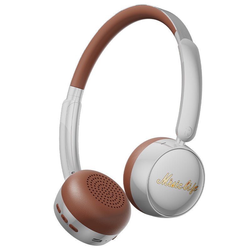 Macaron Cream Retro Bluetooth Headphones Compact Metal Design