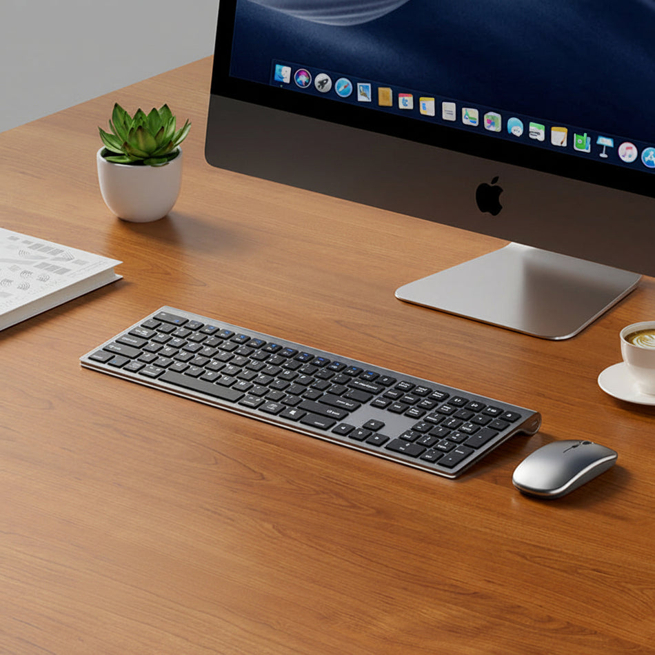 Ultra-Thin Bluetooth Wireless Keyboard and Mouse Set for Laptop