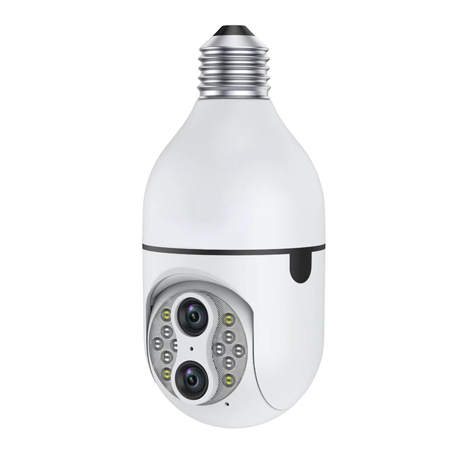 Dual-Screen 360° WiFi Bulb Surveillance Camera for Remote Monitoring