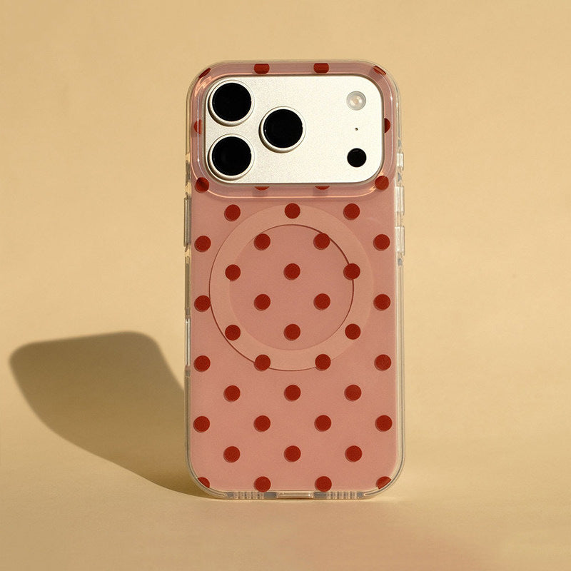 Classic Polka Dot Soft-Edge Hard Back Case for iPhone 17 Pro Max