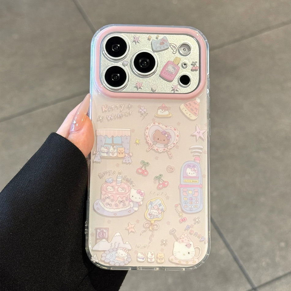 Dopamine Cartoon Cat Precision Hole Case for iPhone 17 Pro