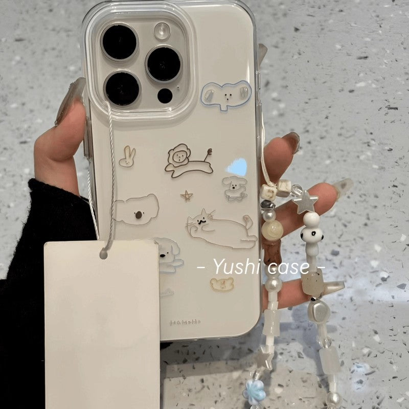 Niche Line Art Small Animal Case for iPhone 16 Pro and 15 Pro