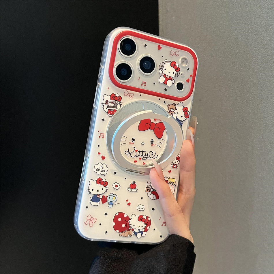 Bow Expression Cat 360° Rotating Stand Case for iPhone 17 Pro Max