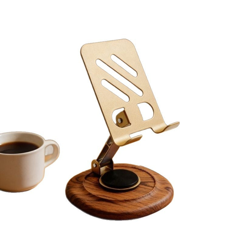 Retro Wood Grain 360° Rotating Desktop Phone Stand