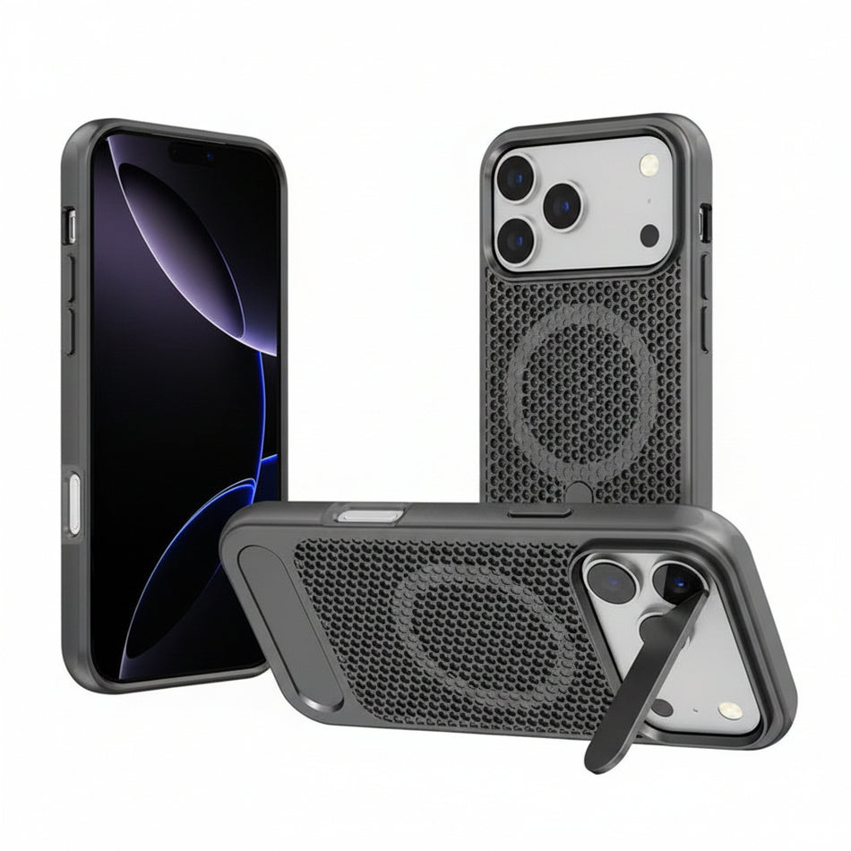 Magnetic Cooling Phone Case with Stand for iPhone 17 Pro