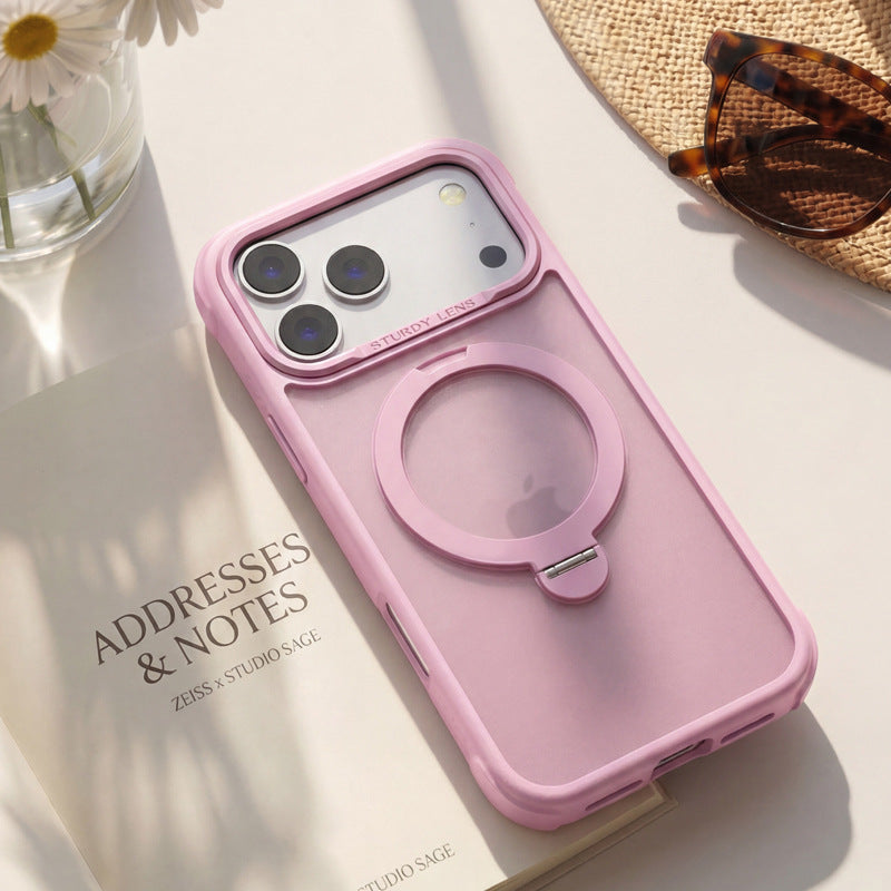 Solid Color Magnetic Phone Case with Pivot Stand