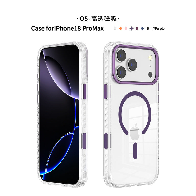 Contrast Color Lens Frame MagSafe Magnetic Phone Case for iPhone 17E