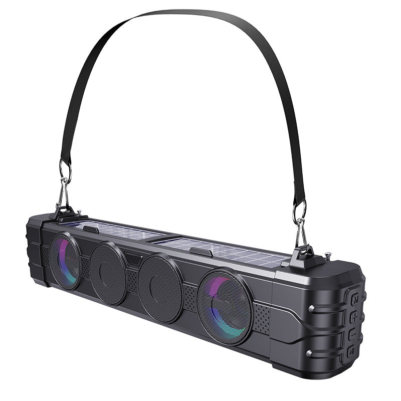 Solar-Powered Bluetooth Speaker with RGB Lights and Soundbar