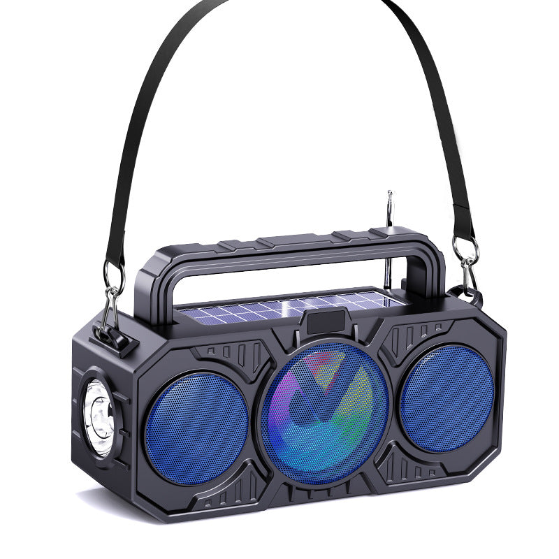 Outdoor Solar Bluetooth Speaker with Flashlight and Card Player