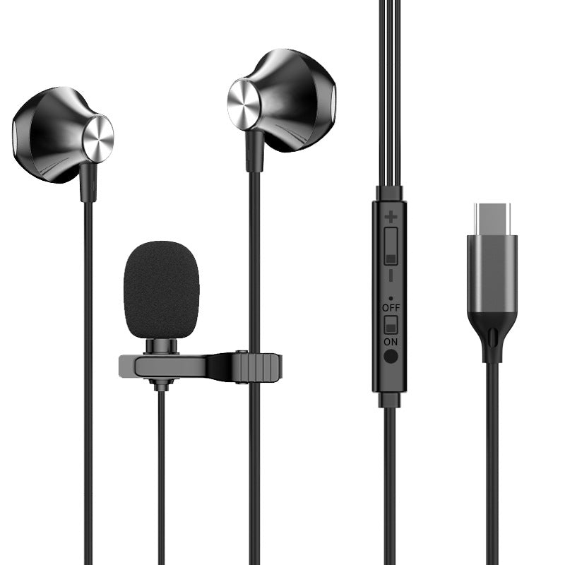 Type-C Wired Headphones with Long Cable for Gaming and Karaoke