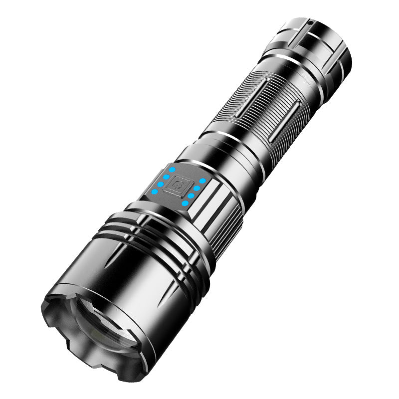Aluminum Alloy Zoom Flashlight Long-Range High-Power Type-C