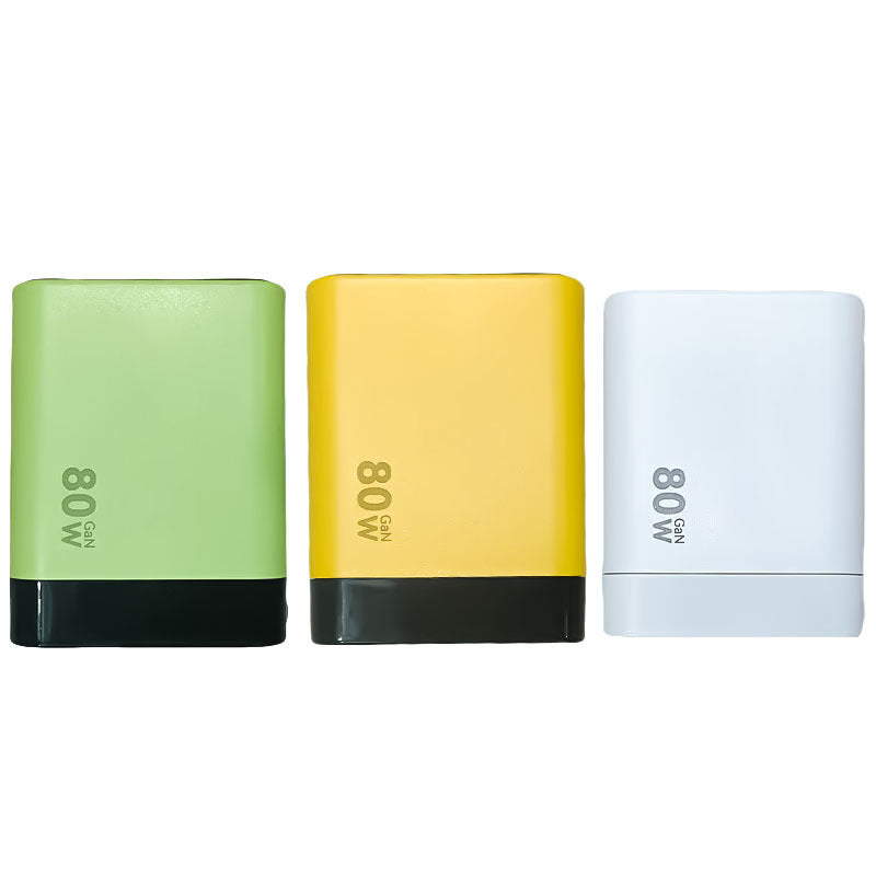 80W GaN Charger with Retractable Cable and A+C Dual Ports