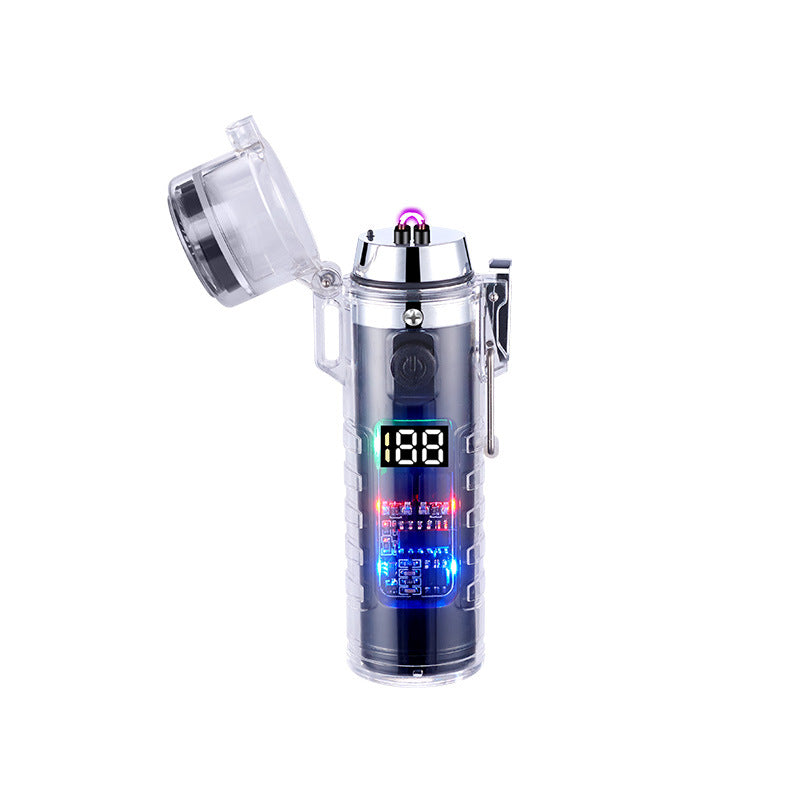 Transparent Waterproof Arc Lighter with Strong Lighting Design
