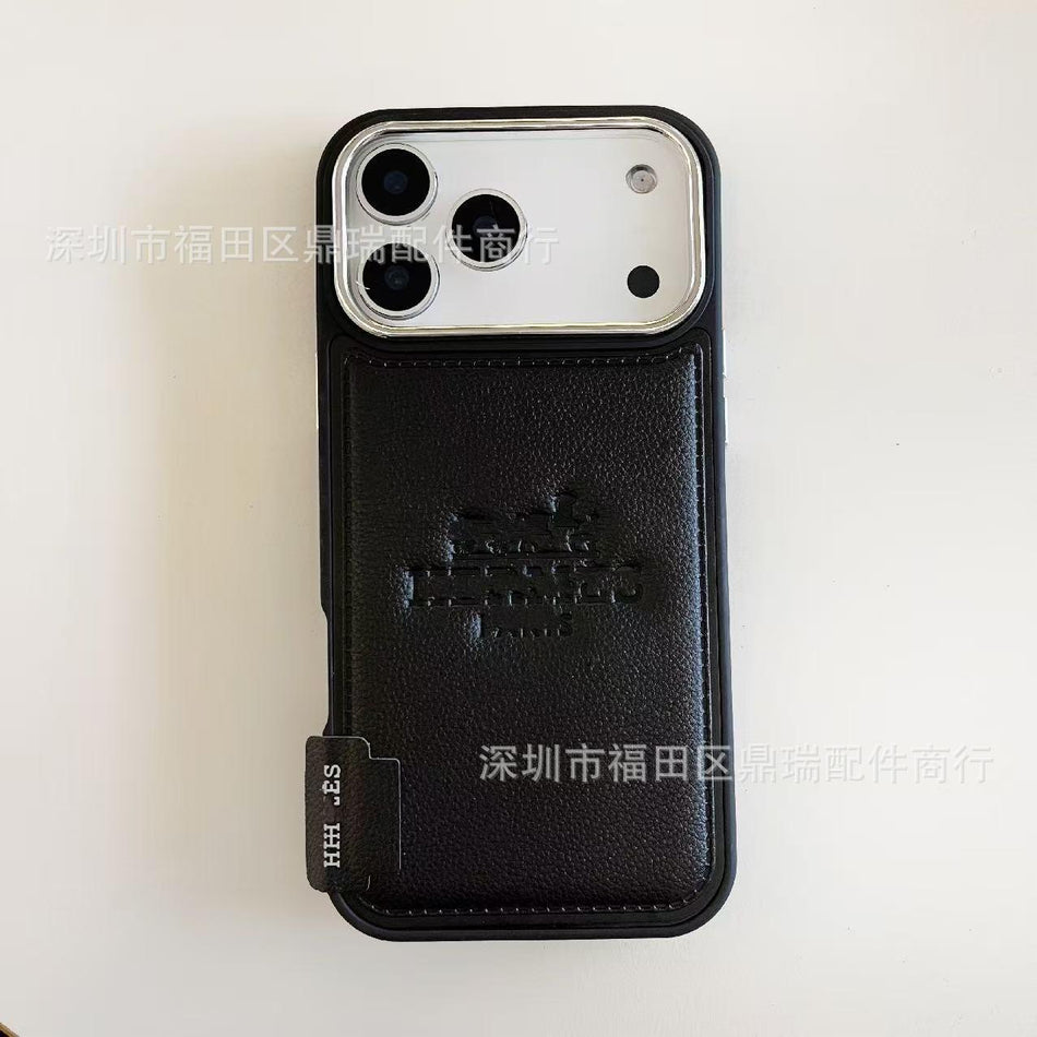 Leather Phone Case for iPhone 15 16 and 17 Pro Max Orange