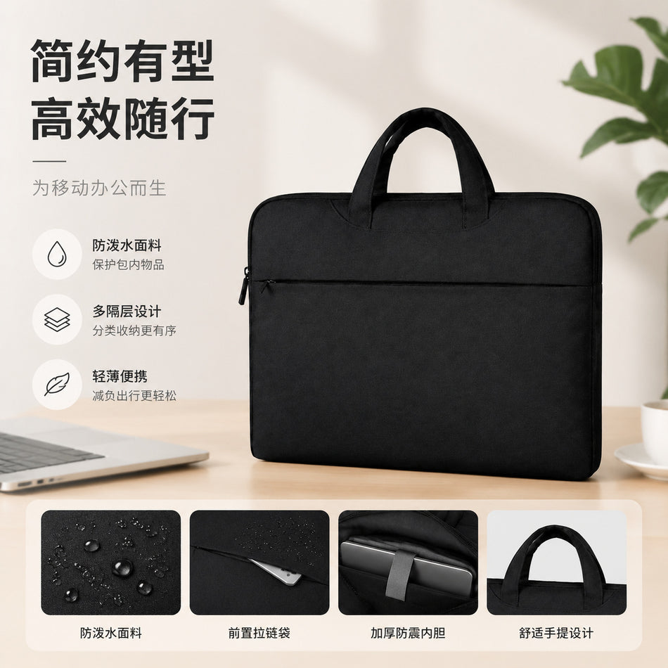 Lightweight Shockproof Laptop Briefcase Waterproof Multi-Layer Storage