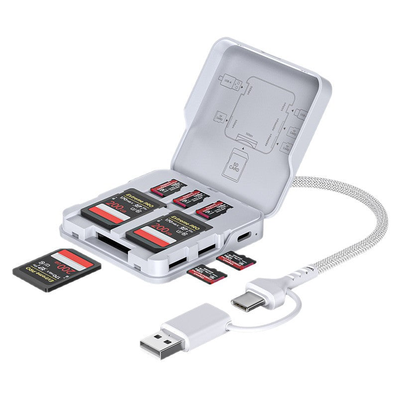 Type-C SD TF Card Reader with Multi-Function Storage Box