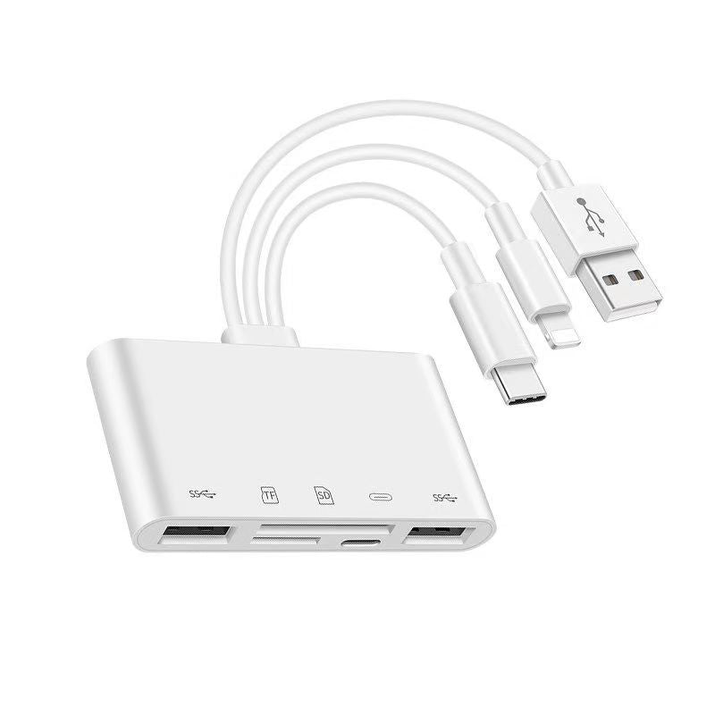 Five-in-One Type-C Adapter Cable with Card Reader for Apple