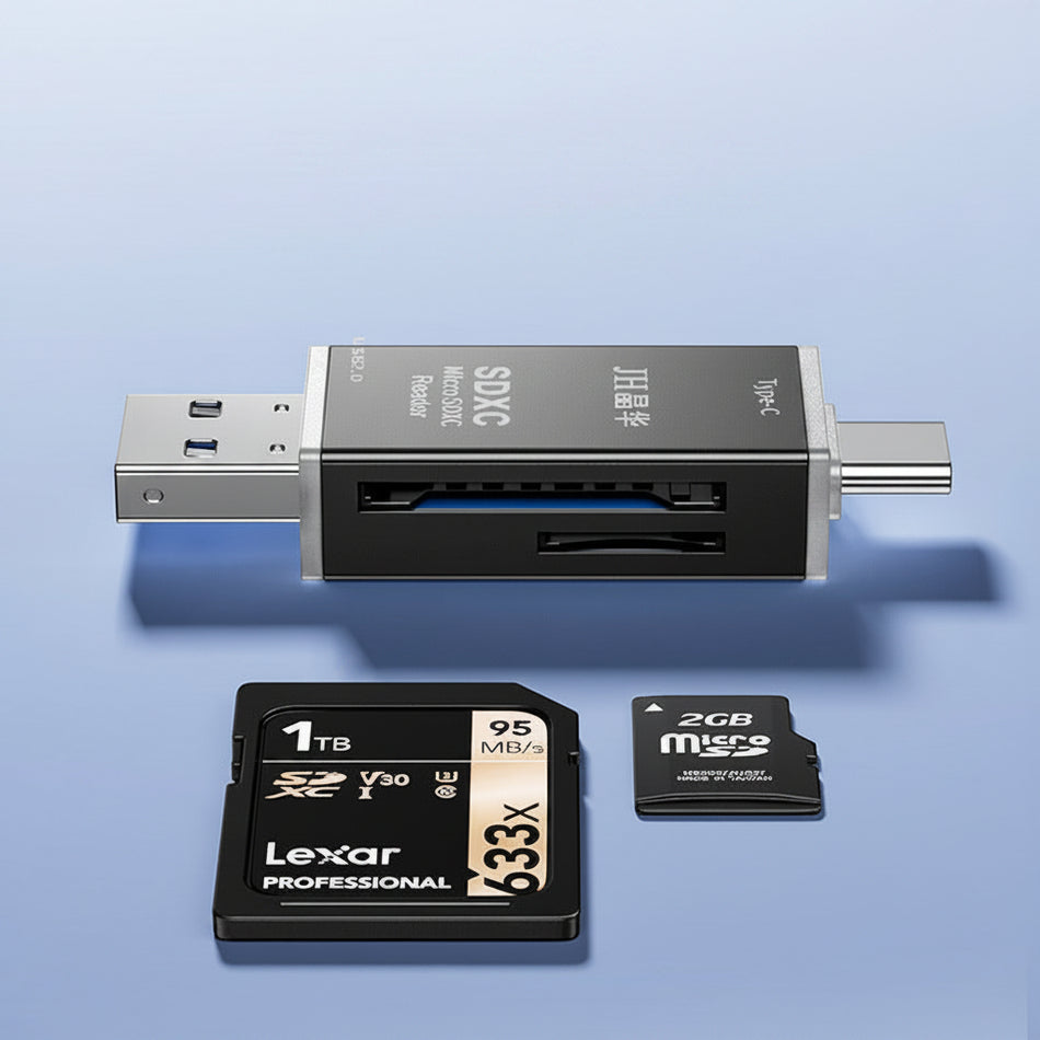 USB 2.0 2-in-1 SD TF Card Reader for Camera Mobile Phone
