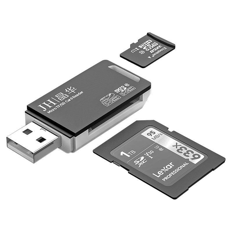 USB 2.0 2-in-1 SD TF Card Reader for Mobile Camera Devices