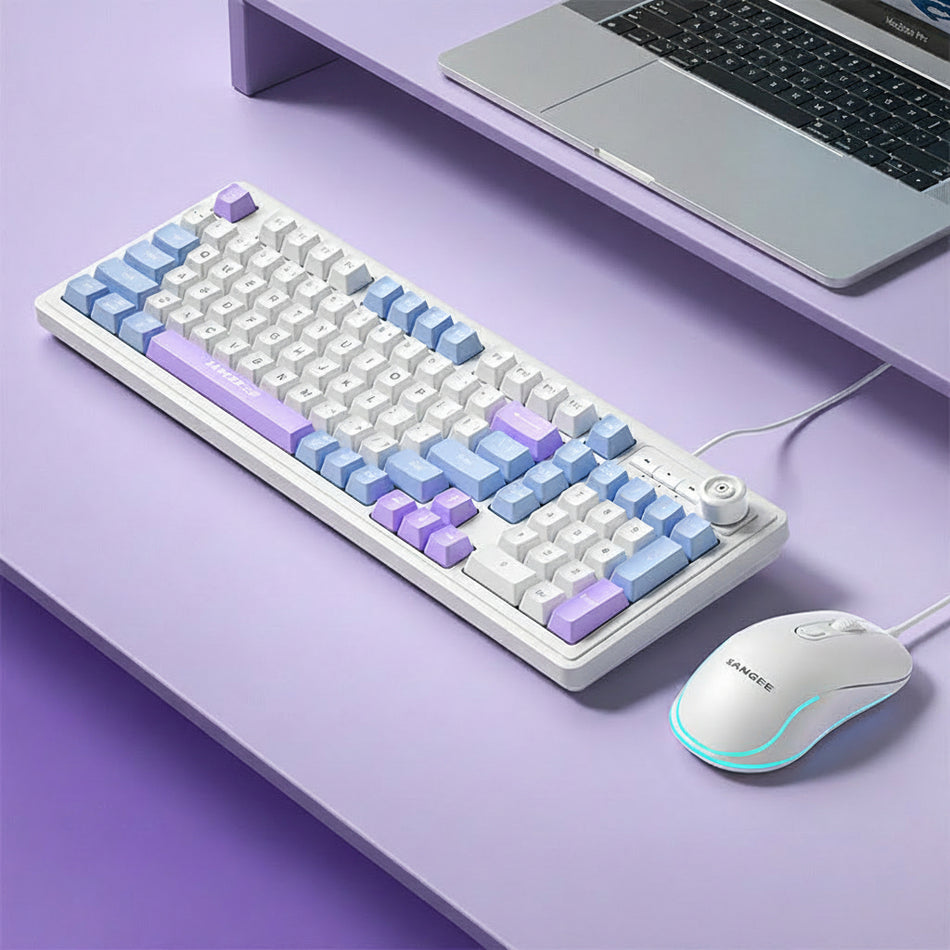 Sangee K18 Wired Gaming Keyboard with Three-Color Lighting