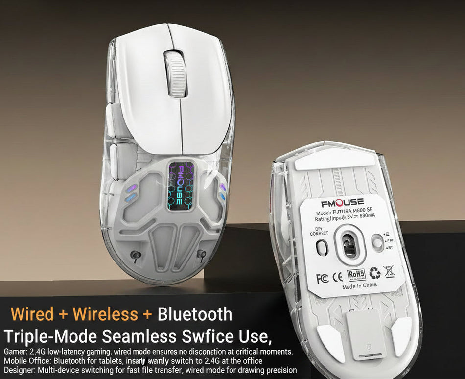 Tiger Cat M500 Transparent Three-Mode Wireless Gaming Mouse