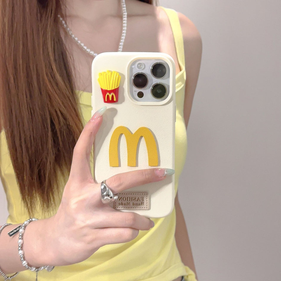 Soft Full-Cover Fries Letter Phone Case for iPhone