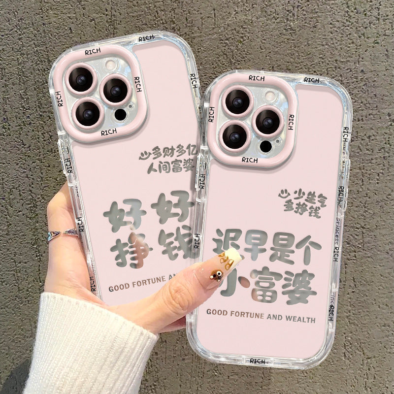 Cute Quote Mirror Transparent Phone Case for iPhone 17 Pro Max
