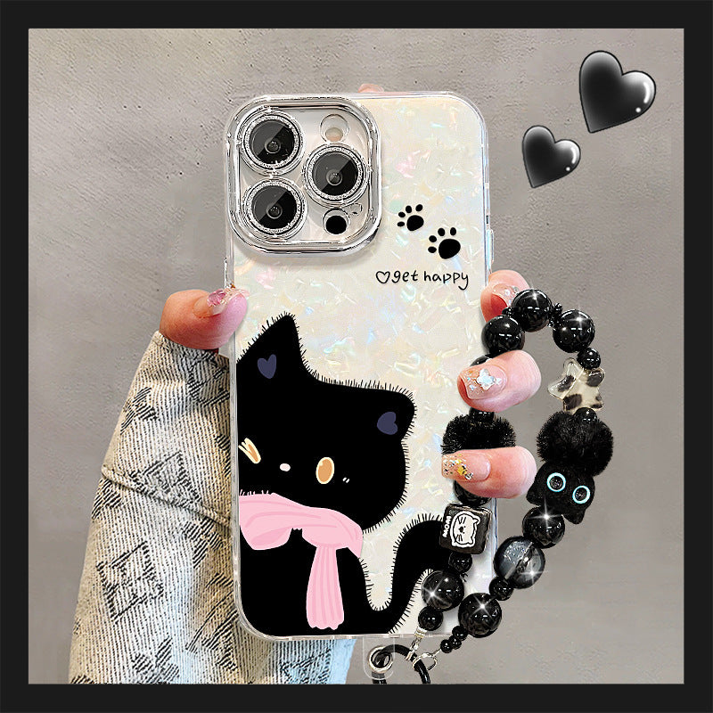 Cute Black Cat Claw Bracelet Full-Cover iPhone Case