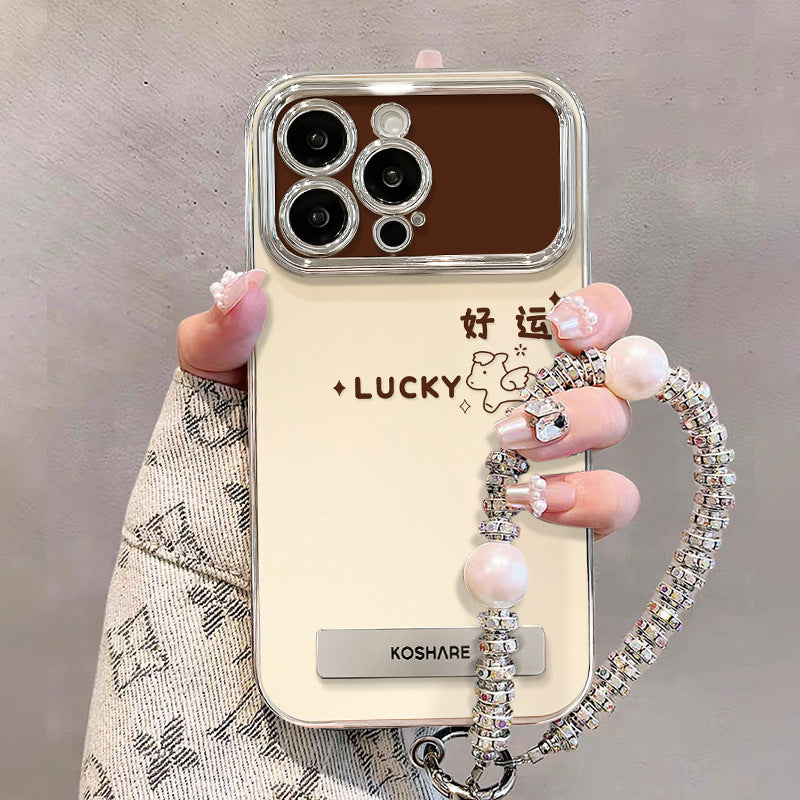 Good Luck Horse Bracelet Electroplated Stand iPhone Case