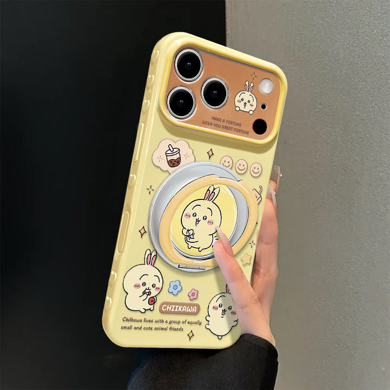 Cute Jiikawa Cartoon iPhone Case with Soft Silicone Stand
