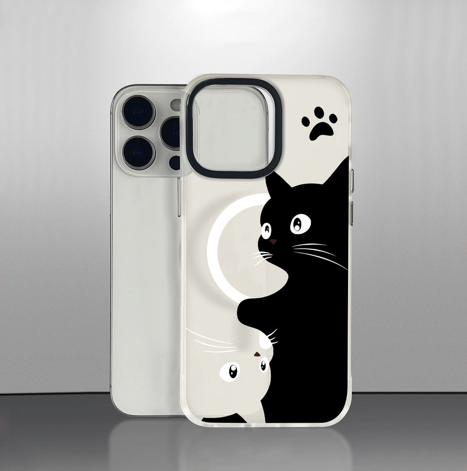 Cute Cat Magnetic MagSafe Anti-Fall Phone Case for Apple 17 Series