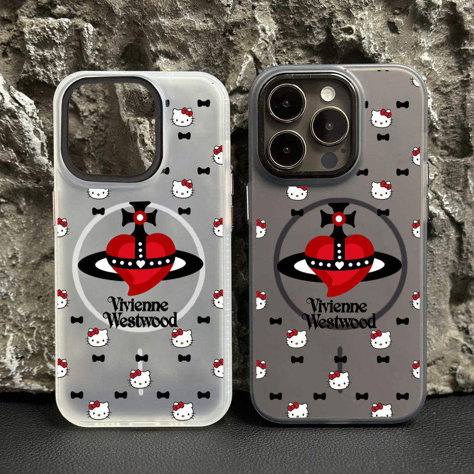 Cute Kitty Cat Magnetic Anti-Fall Phone Case for Apple 17 Pro Max