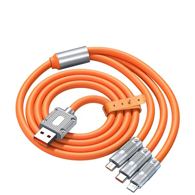Aluminum Alloy 120W 3-in-1 Fast Charging Cable 1.2m