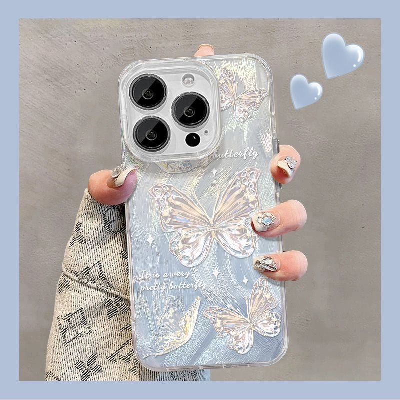 Gradient Butterfly PC Case for iPhone 17 Pro Max with Anti-Fall