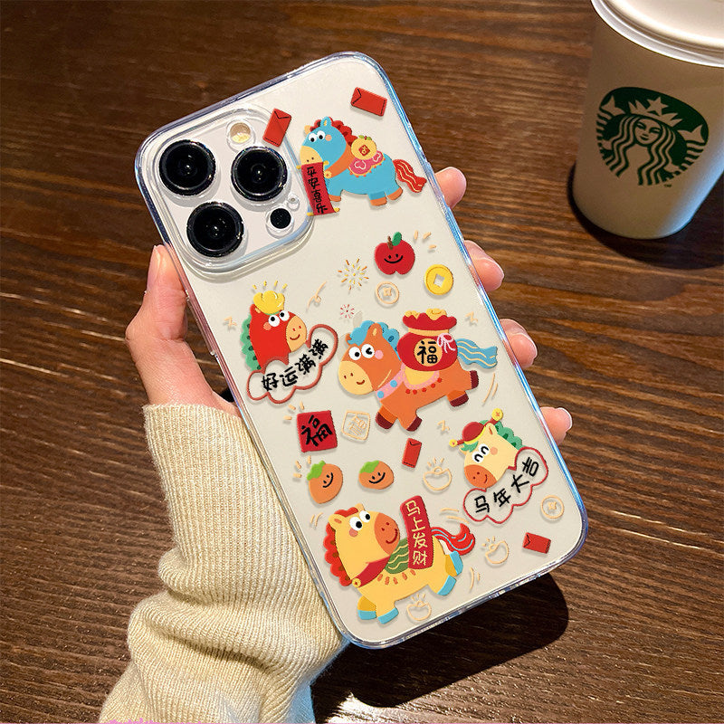 Cute Transparent Xiaoma Phone Case for Apple 17 Pro Max