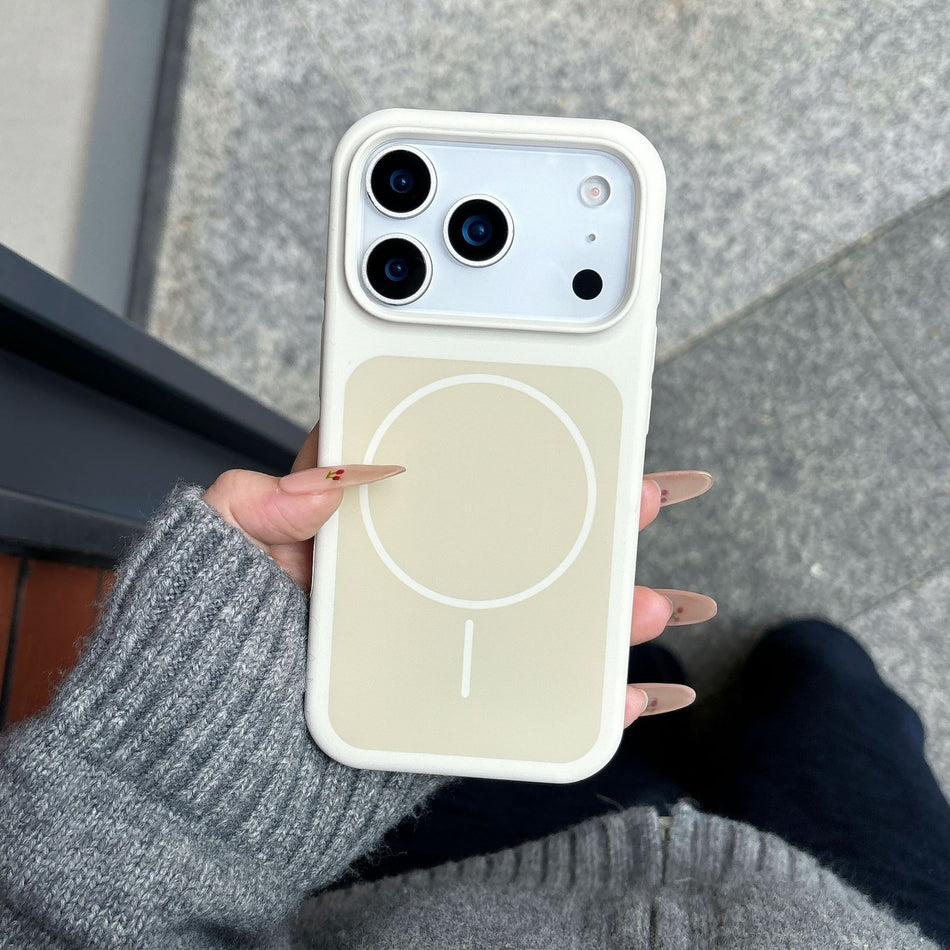 Suitable for Iphone17 Magnetic Phone Case, Two-Color Liquid Silicone, High-End Protective Case for Apple 16Promax, 15 Series
