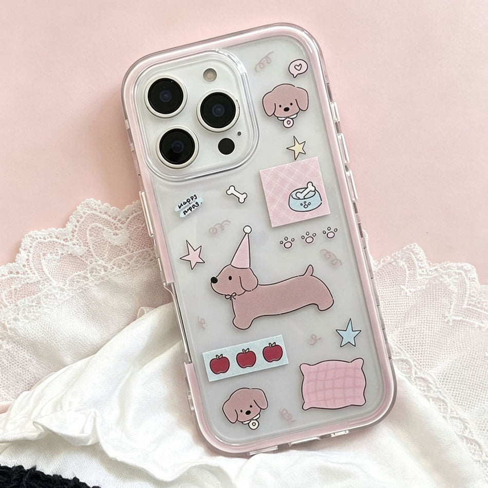 Cute Puppy Phone Case for iPhone 15 16 17 Pro Max
