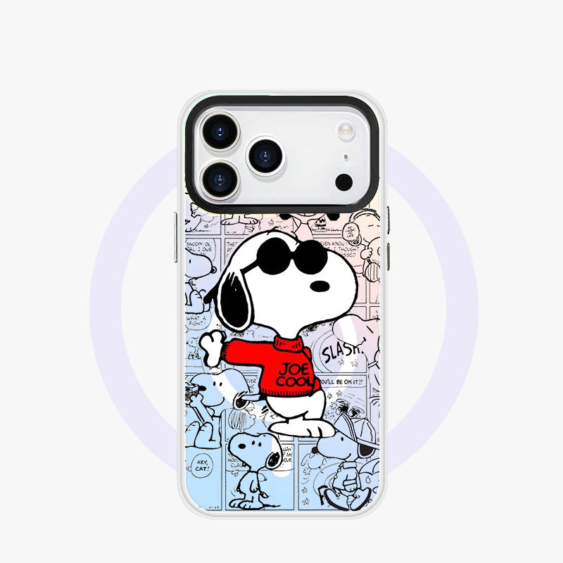 Snoopy Laser Magnetic Phone Case for iPhone 15 16 Pro