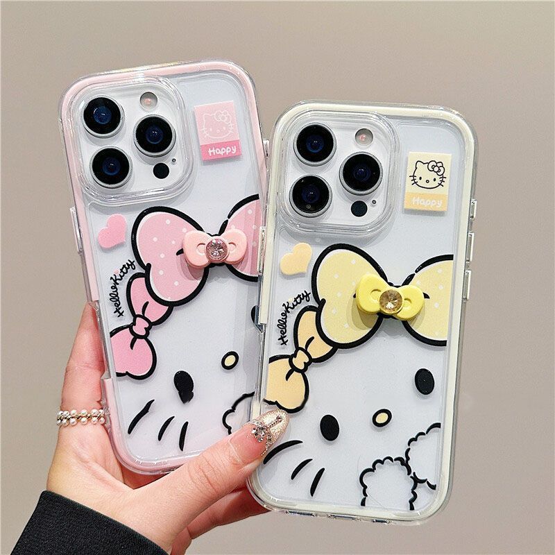 Cute Bow KT Phone Case for iPhone 15 16 17 Pro Max